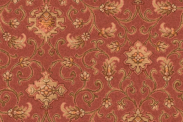 A swatch of Anatolia Medallion Fez from Ulster Carpets