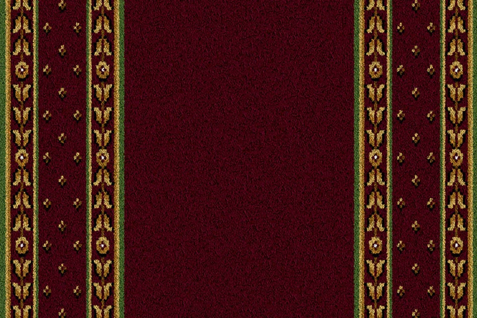  A swatch of a Sheriden Bordeaux Runner from Ulster Carpets