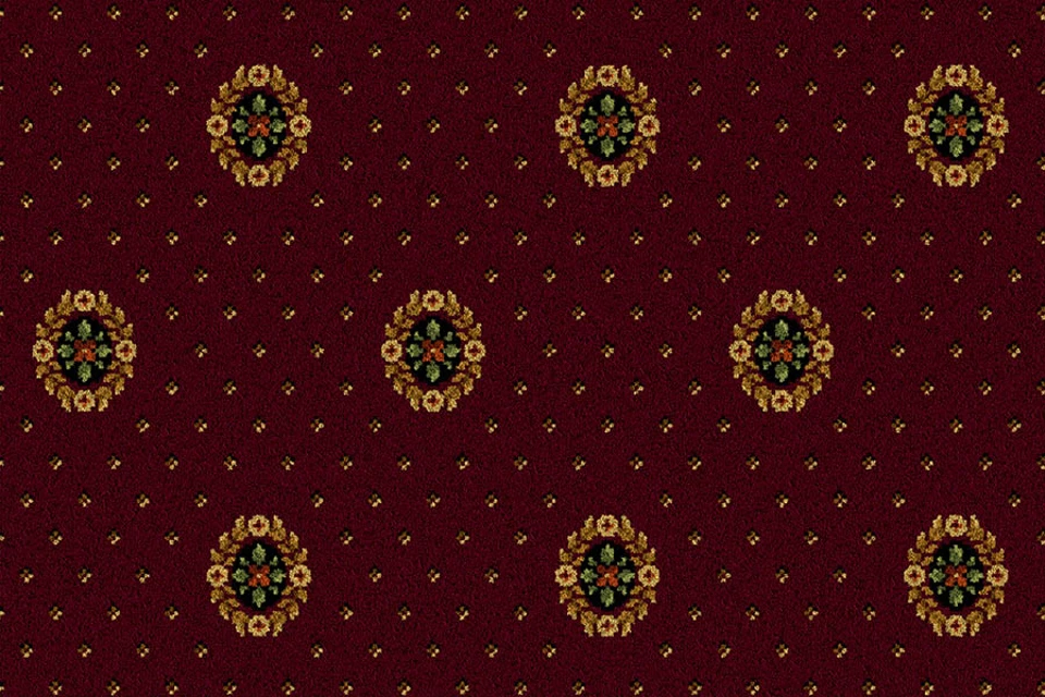 A swatch of Sheriden Bordeaux Cameo from Ulster Carpets