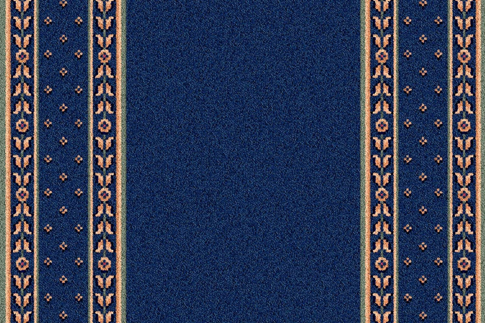 A swatch of a Sheriden Royal Blue Runner from Ulster Carpets