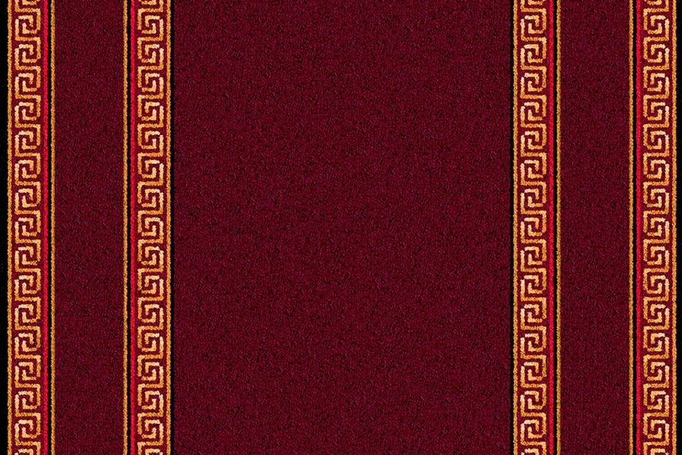 A swatch of Athenia Wine Runner from Ulster Carpets