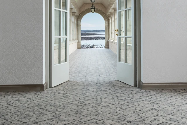An example of Vescent Nexus Pewter from Ulster Carpets in a hospitality setting