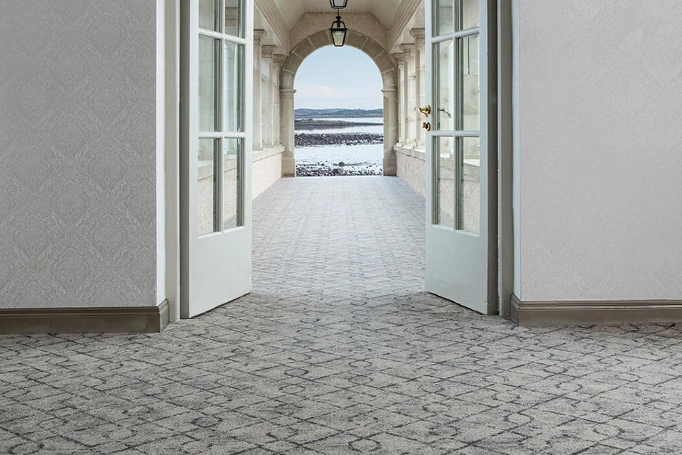 An example of Vescent Nexus Pewter from Ulster Carpets in a hospitality setting