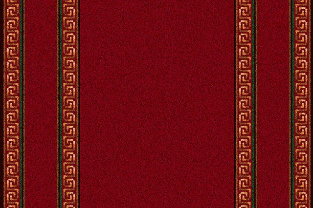 A swatch of an Athenia Red Runner from Ulster Carpets