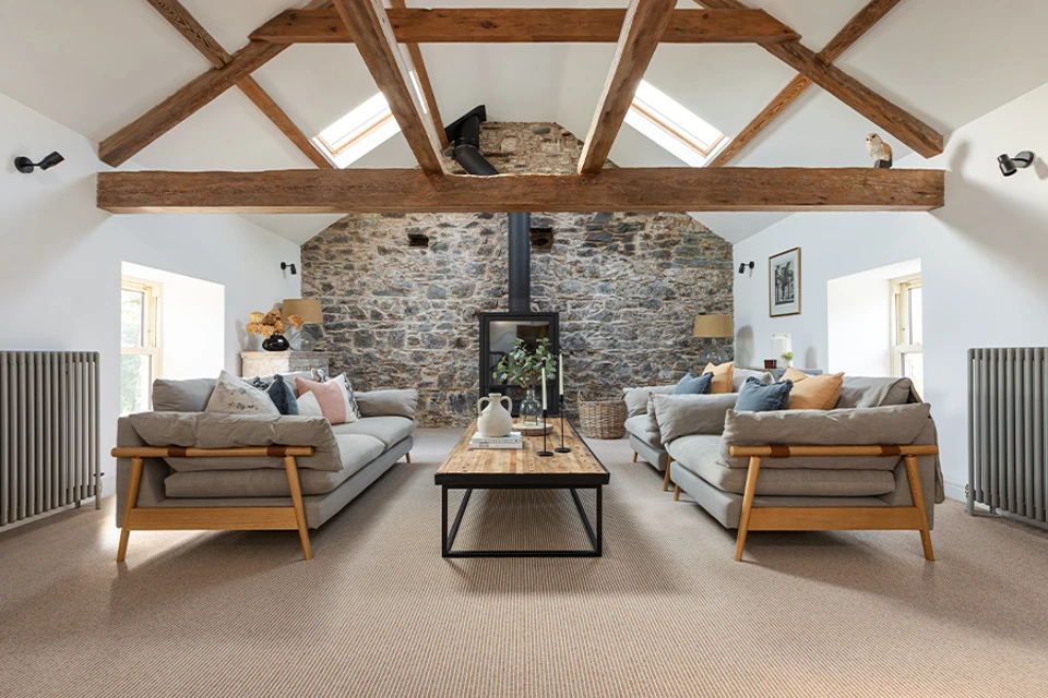 An example of Habitus Strond Fallow from Ulster Carpets in a home setting.