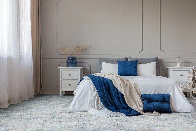 An example of Watercolours Amulet Ocean from Ulster Carpets in a modern home setting