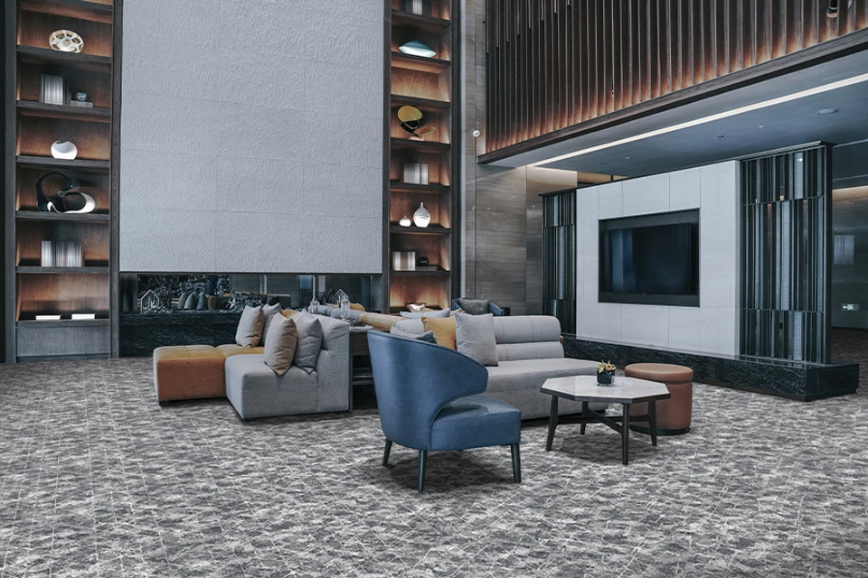 An example of Natura Vita Alpha from Ulster Carpets in a modern room setting 