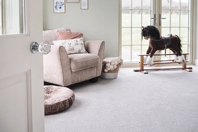 An example of York Wilton Nougat from Ulster Carpets in a home setting