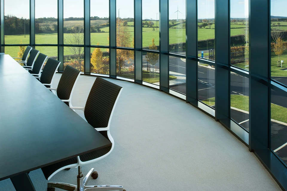 An example of Grange Wilton Celadon from Ulster Carpets in a hospitality setting