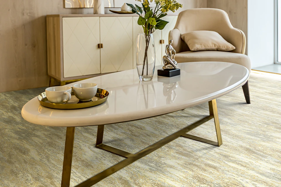 An example of Watercolours Mineral Savanna from Ulster Carpets in a modern home setting