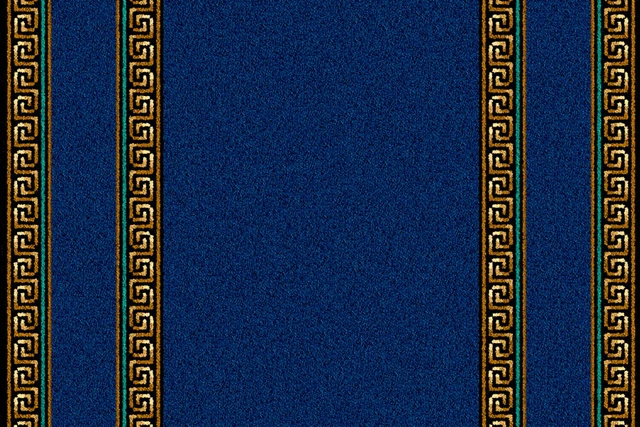 A swatch of an Athenia Royal Blue Runner from Ulster Carpets