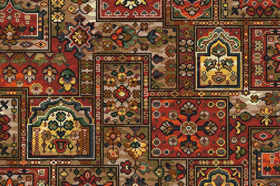 A swatch of Glenavy Kashmir from Ulster Carpets