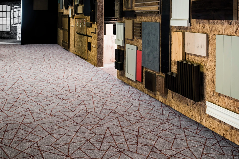 An example of Vescent Linea Ignis from Ulster Carpets in a room setting.