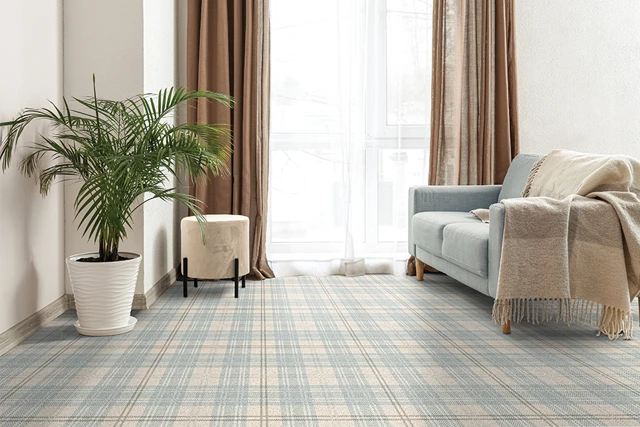 An example of Braeburn Biscay from Ulster Carpets in a modern home setting