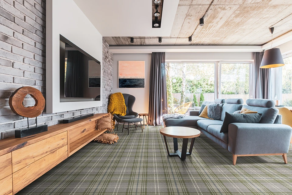 An example of Glenmoy Lerwick from Ulster Carpets in a modern home setting