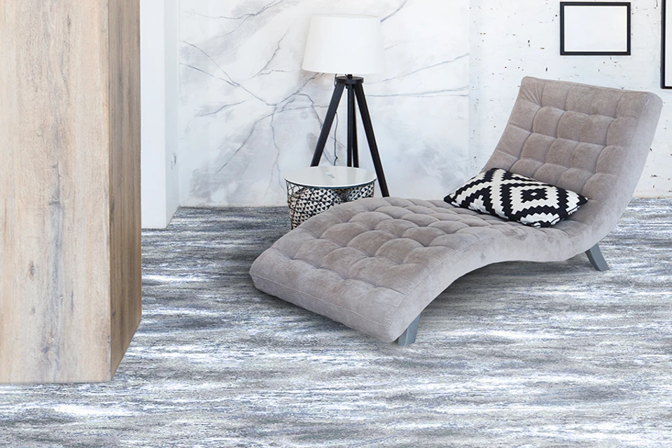 An example of Watercolours Mineral Zenith from Ulster Carpets in a modern home setting