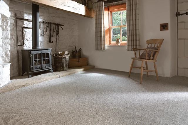 An example of Habitus Croft Rye from Ulster Carpets in a home setting.