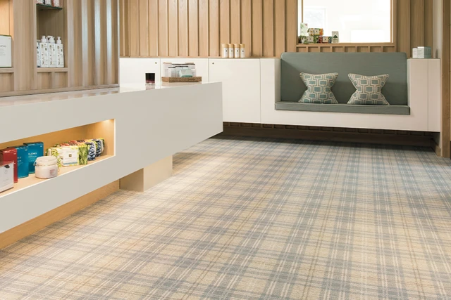 An example of Braeburn Biscay from Ulster Carpets in a hospitality setting