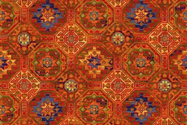 A swatch of Glenavy Red Persian from Ulster Carpets
