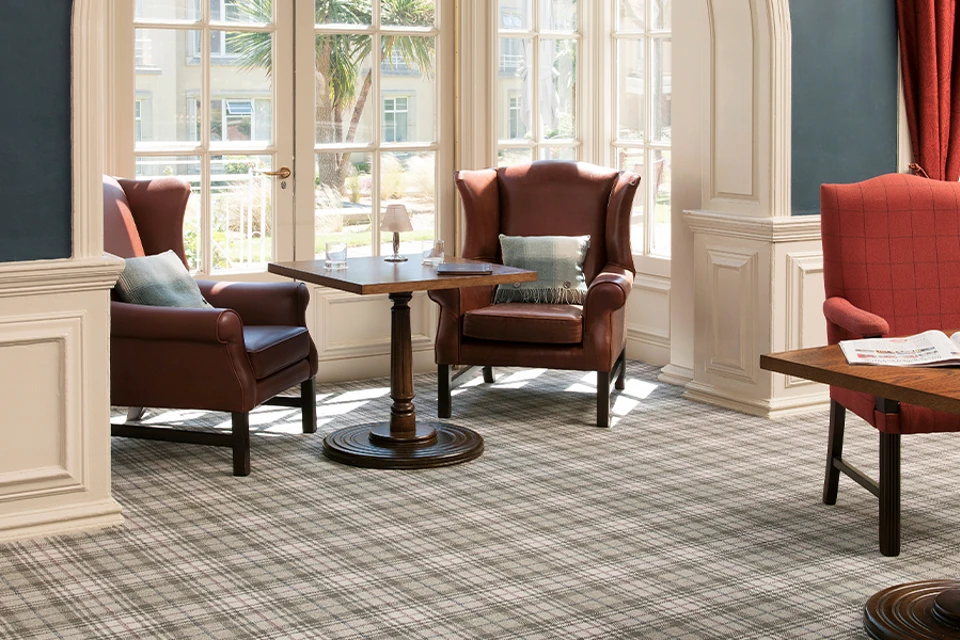 An example of Beaumont Cairn from Ulster Carpets in a hospitality setting