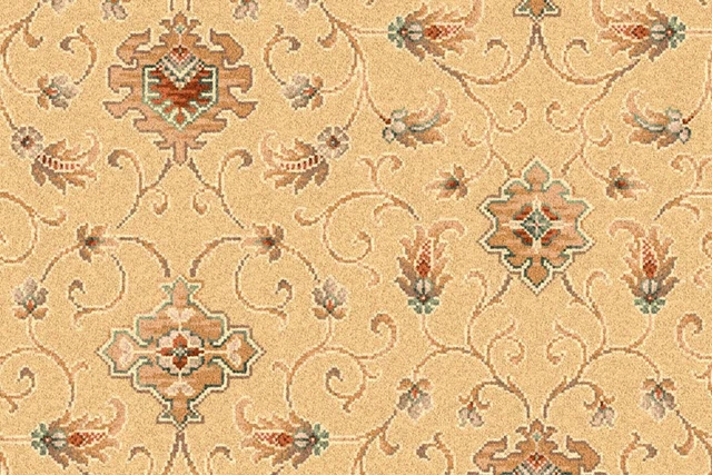A swatch of Anatolia Medallion Dune from Ulster Carpets